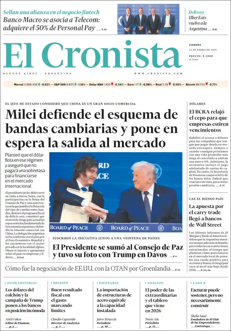 Evolucion Streaming | NOTIFULL SUR - Tapa del diario Cronista