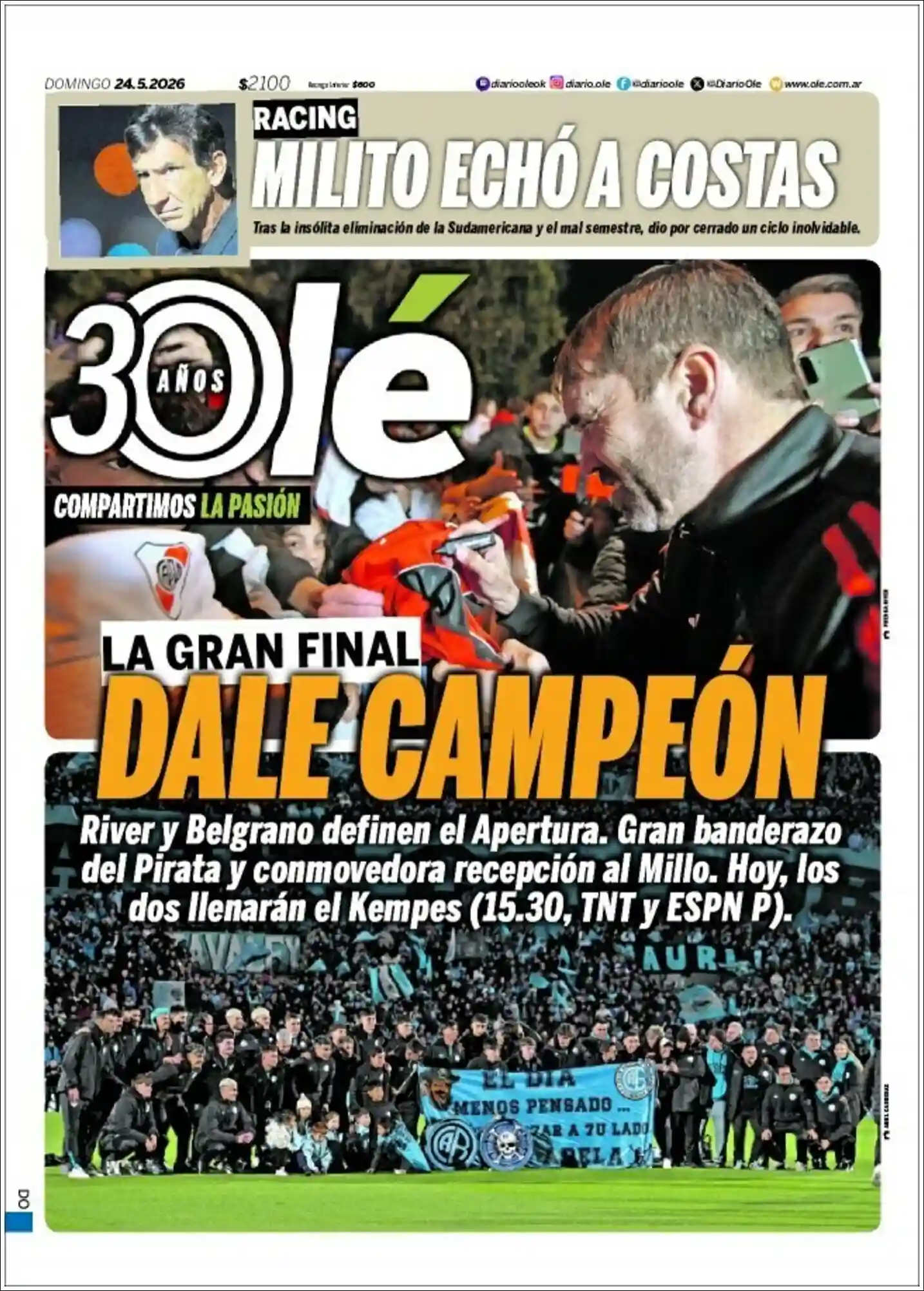 Evolucion Streaming | NOTIFULL SUR - Tapa del diario Ole